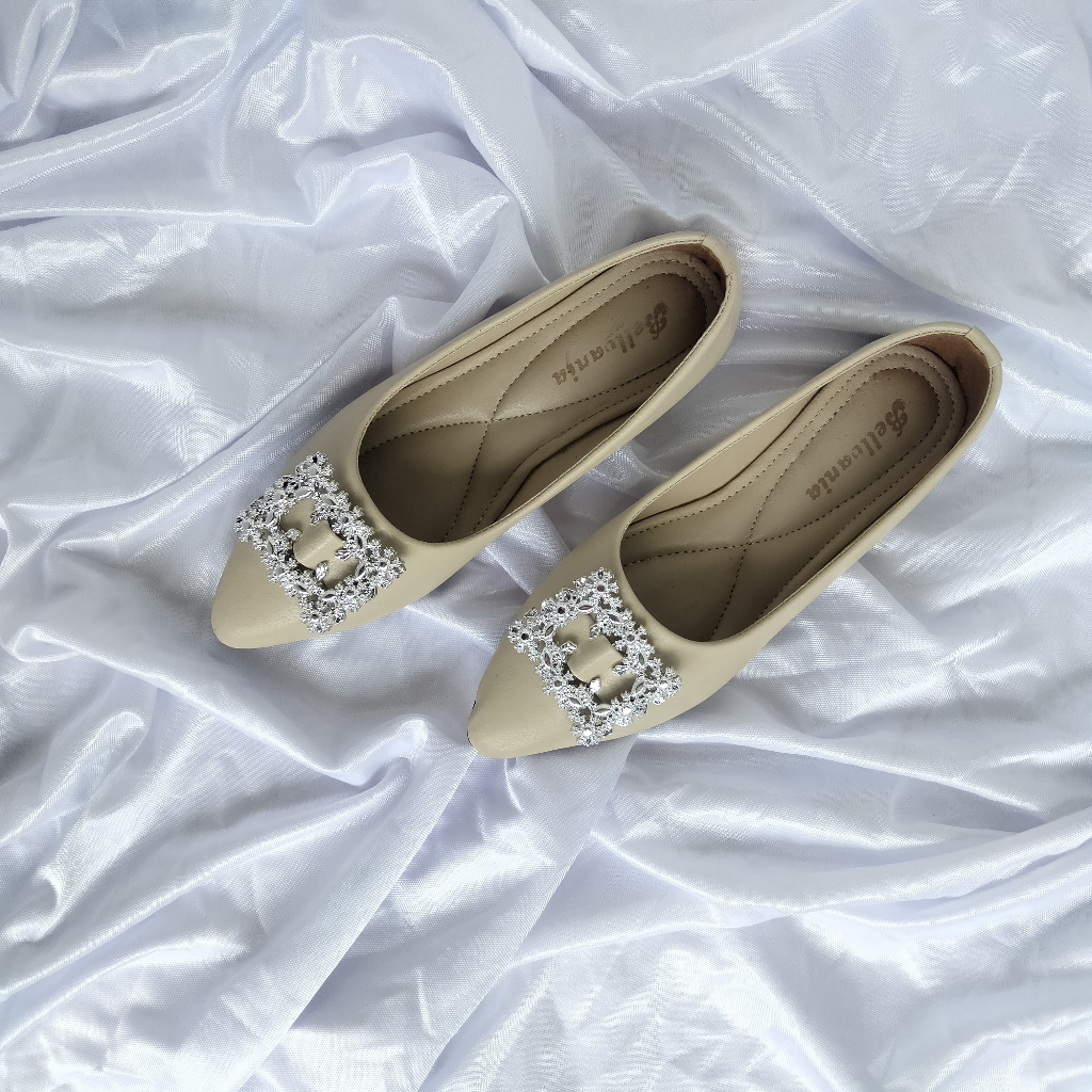 Sepatu Flat Slip On Mules Wanita flat shoes Terbaru Sepatu Pesta Wanita Casual Manik-Manik Blink