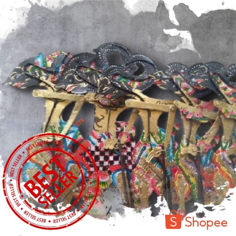 Wayang Kulit Asli Pandawa Lima 1 Set/Bundling Kidangan 30cm Murah & Hemat