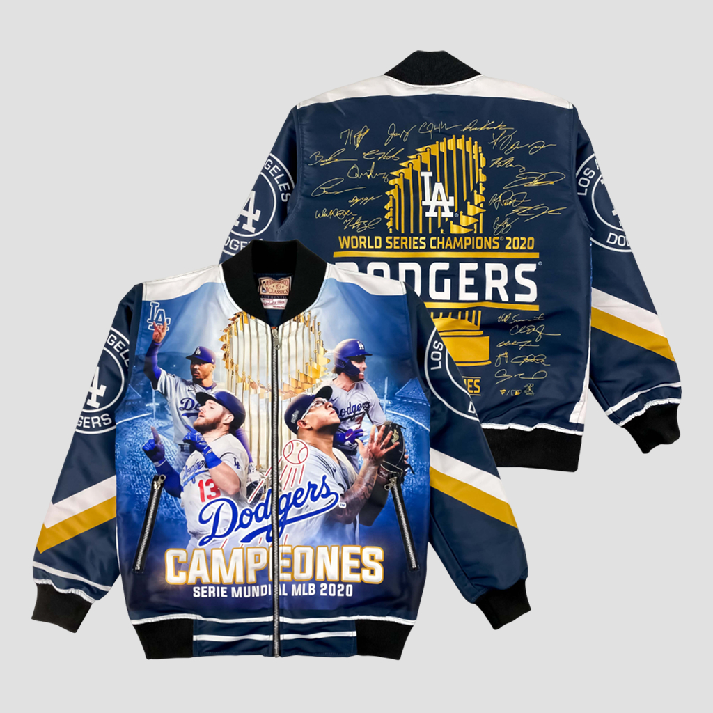 Los Angeles Dodgers Printed Varsity Jacket  Zipper