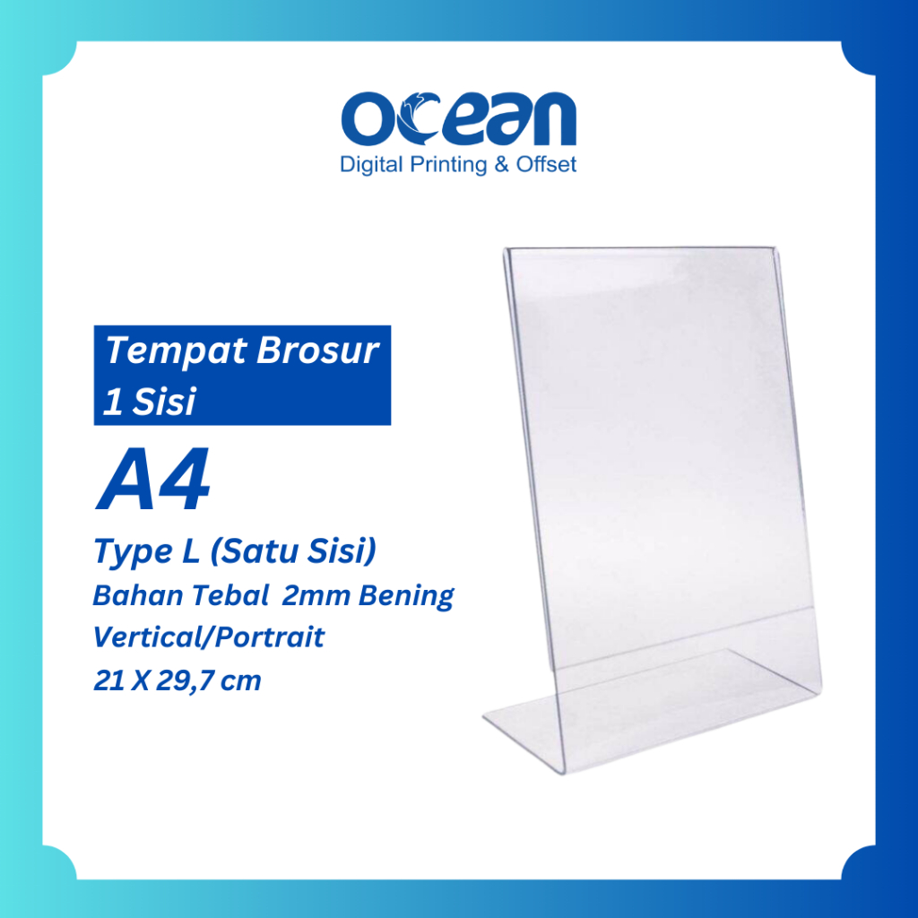 

Nomor Meja Akrilik - Tent Holder - Tempat Brosur Akrilik - Acrylic Tent Card - Tempat Menu - Tempat Foto Model L ukuran A6 A5 A4