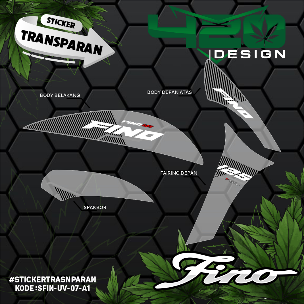 Striping Stiker Transparan UV Fino Malay Custom - List Variasi Sticker Motor Fino - SFIN-UV