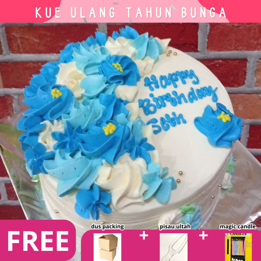 

GR Kue Ulang Tahun Birthday Cake Blackforest Tema Bunga / Korean Cake / Blackforest