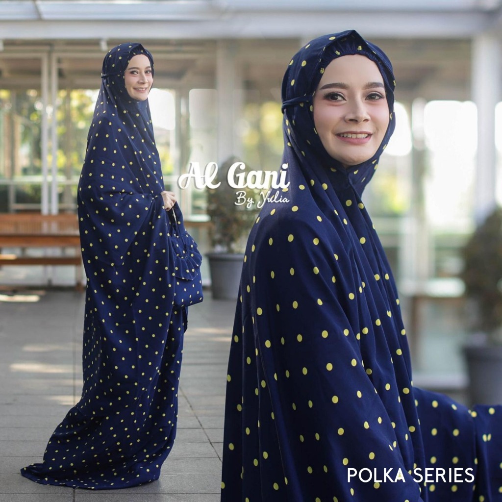 Mukena Travelling Ringan Adem Polka  Algani BY YULIA