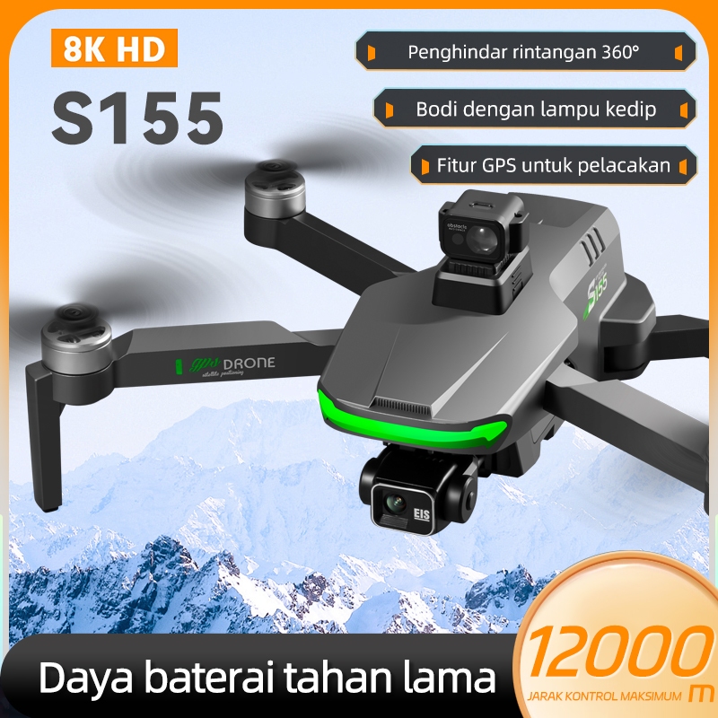 NEW S155 GPS Drone kamera jarak jauh fotografi udara profesional murah dual camera drone premium