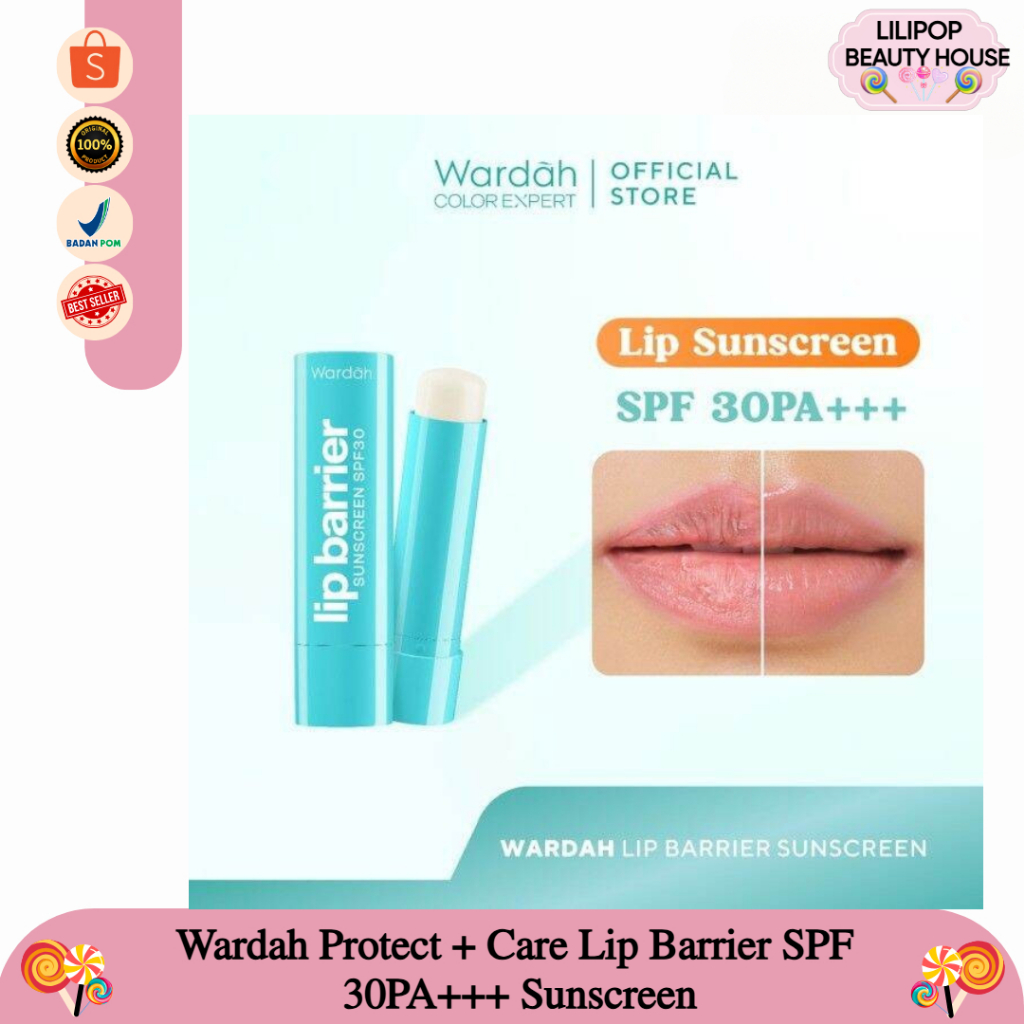 Wardah Protect + Care Lip Barrier SPF 30PA+++ Sunscreen