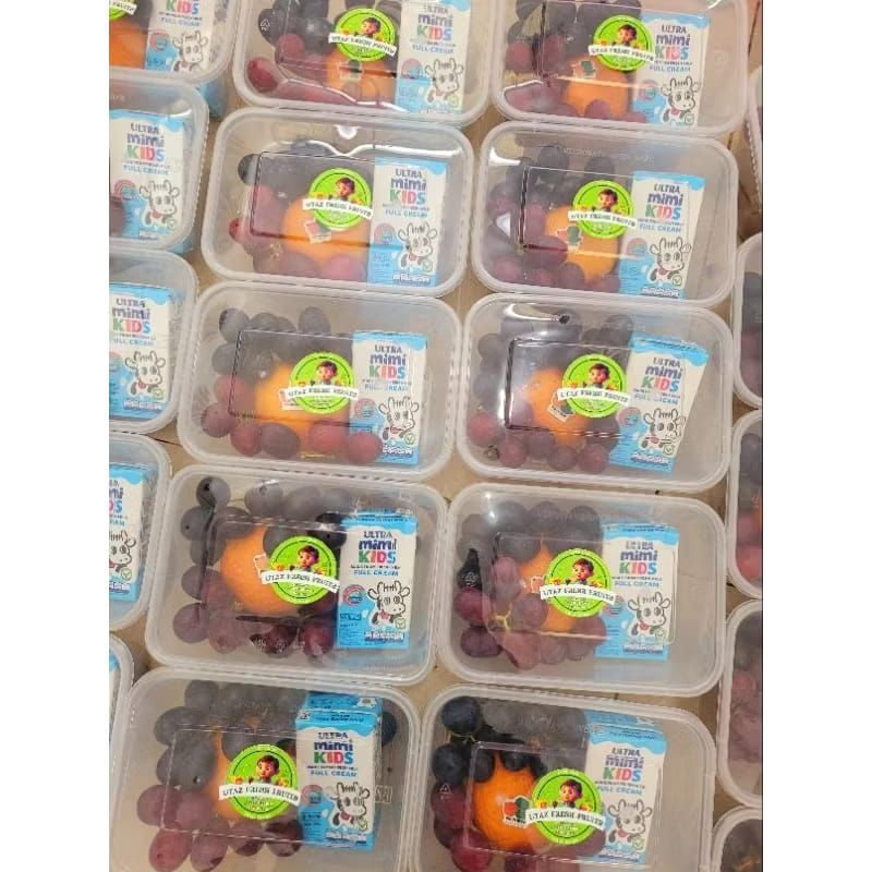 

Snack sehat anak / bekal sekolah sehat / Souvenir bingkisan anak / souvenir ulang tahun anak buah + susu UHT