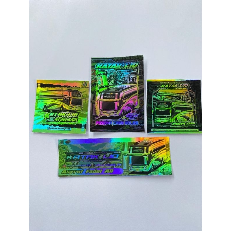 

Stiker paket Katak ijo hologram 4 pcs anti air ori