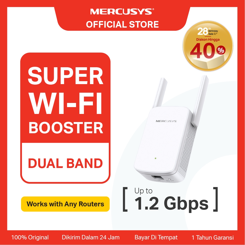 TP-Link | Mercusys ME30 AC1200 WiFi Extender Penguat Sinya Repeater Dual Band Mesh Access Point WPA3