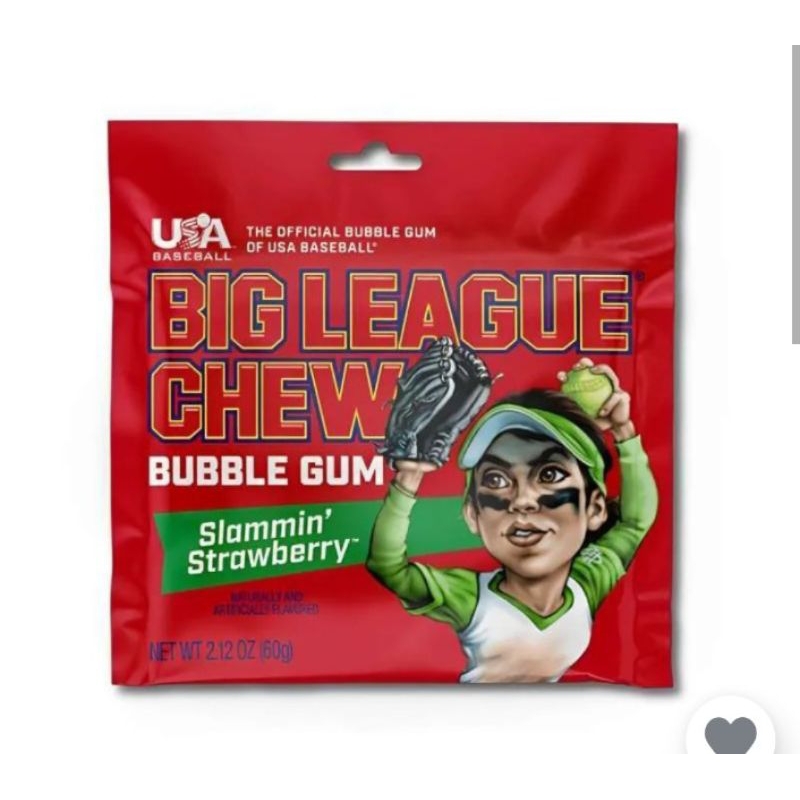 

big league chewy bubble gum strawberry 60gr