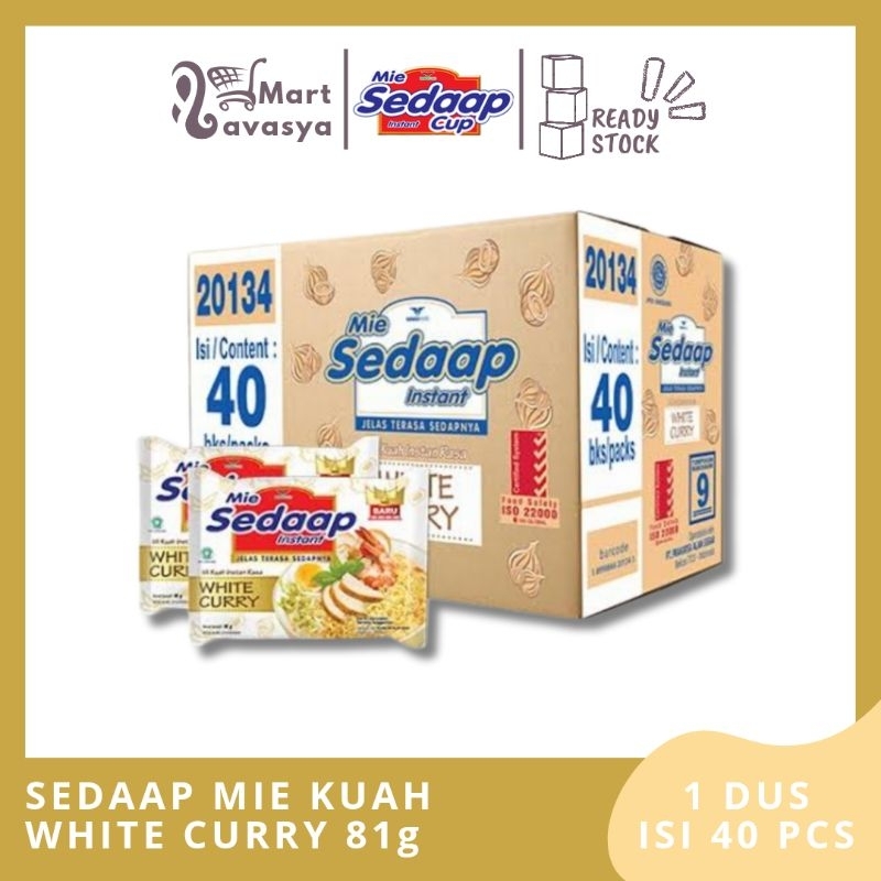 

SEDAAP MIE KUAH WHITE CURRY 81g - 1 DUS ISI 40 PCS - KOTA BANDUNG - LAVASYA MART