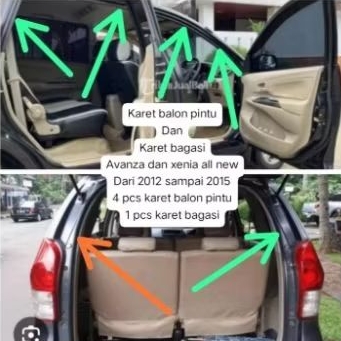 karet balon pintu karet bagasi pintu belakang fullset/1set komplit mobil avanza-xenia