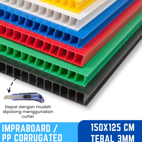 

KODE R47G Kilat Impraboard PP Corrugated Infraboard Tebal 3mm Ukuran 15x125 cm