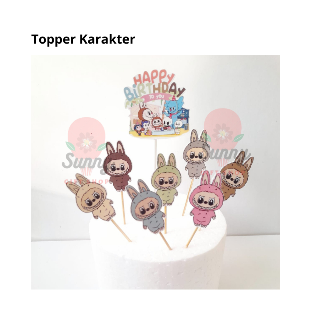 Topper Labubu / topper kue,topper cake,topper karakter labubu