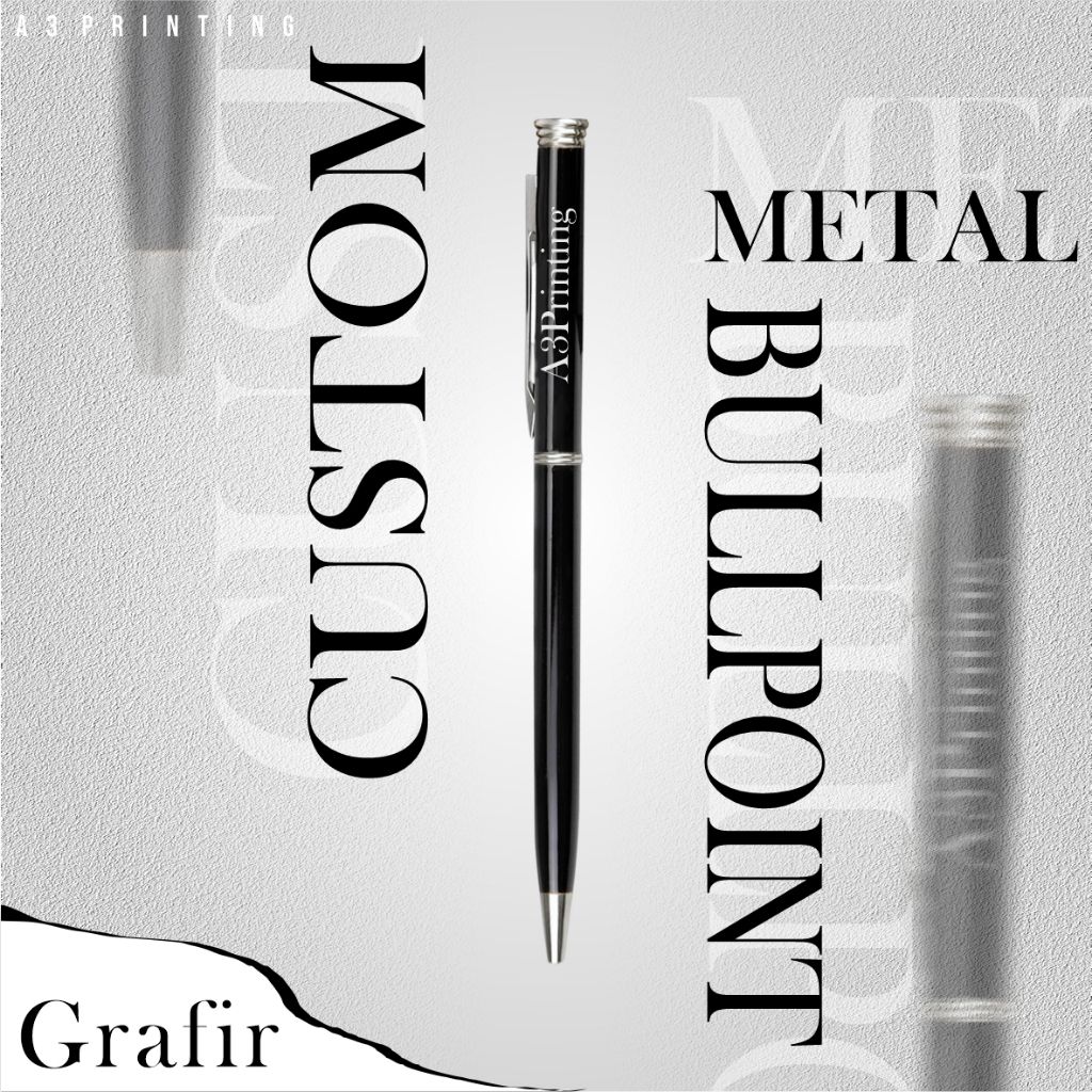

Pen pulpen bulpen bulpoint metal paku custom nama dan logo grafir laser surabaya