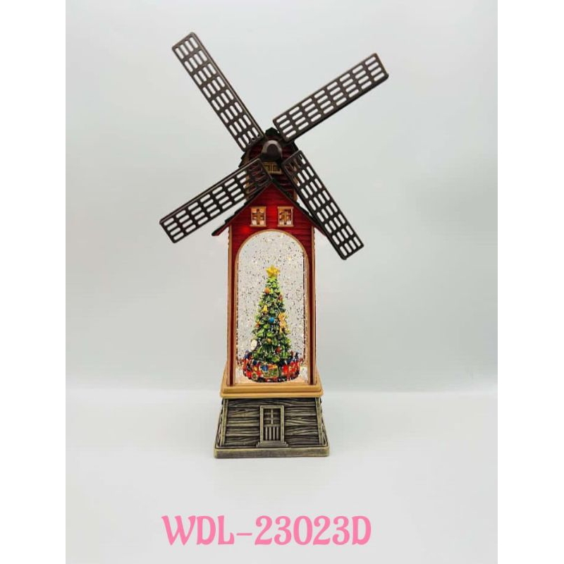 SNOW GLOBE KOTAK MUSIK AIR BOLA KACA KADO NATAL WINDMILL
