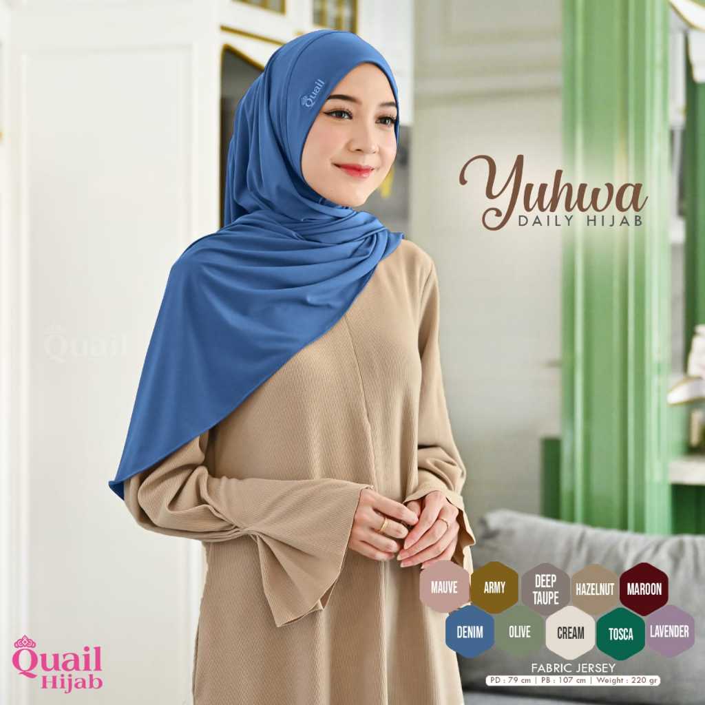 Yuhwa hijab instan Original Quail Hijab Jilbab Instan Nonpad Quail Hijab Daily Quail Jilbab Jersey Q