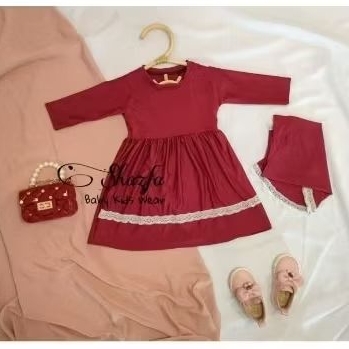 Prelove Second Bekas Gamis Malika Newborn Bayi Baby 0 Bulan sampai 1 Tahun 0-1 0 - 1 Dress Merah Red