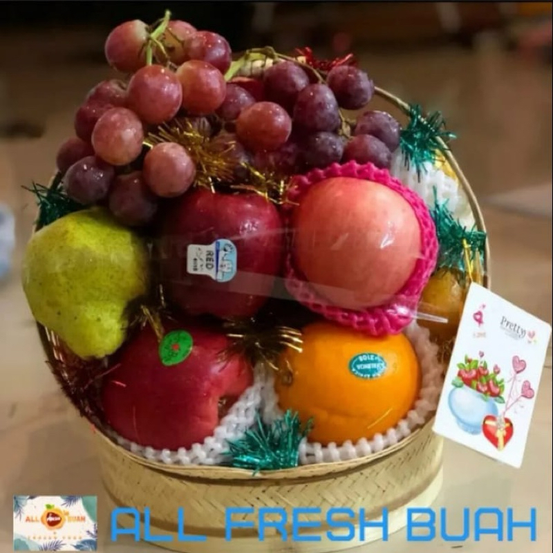 

PARCEL BUAH SEGAR CINCIN KECIL | Hampers buah segar cincin kecil+ kartu ucapan