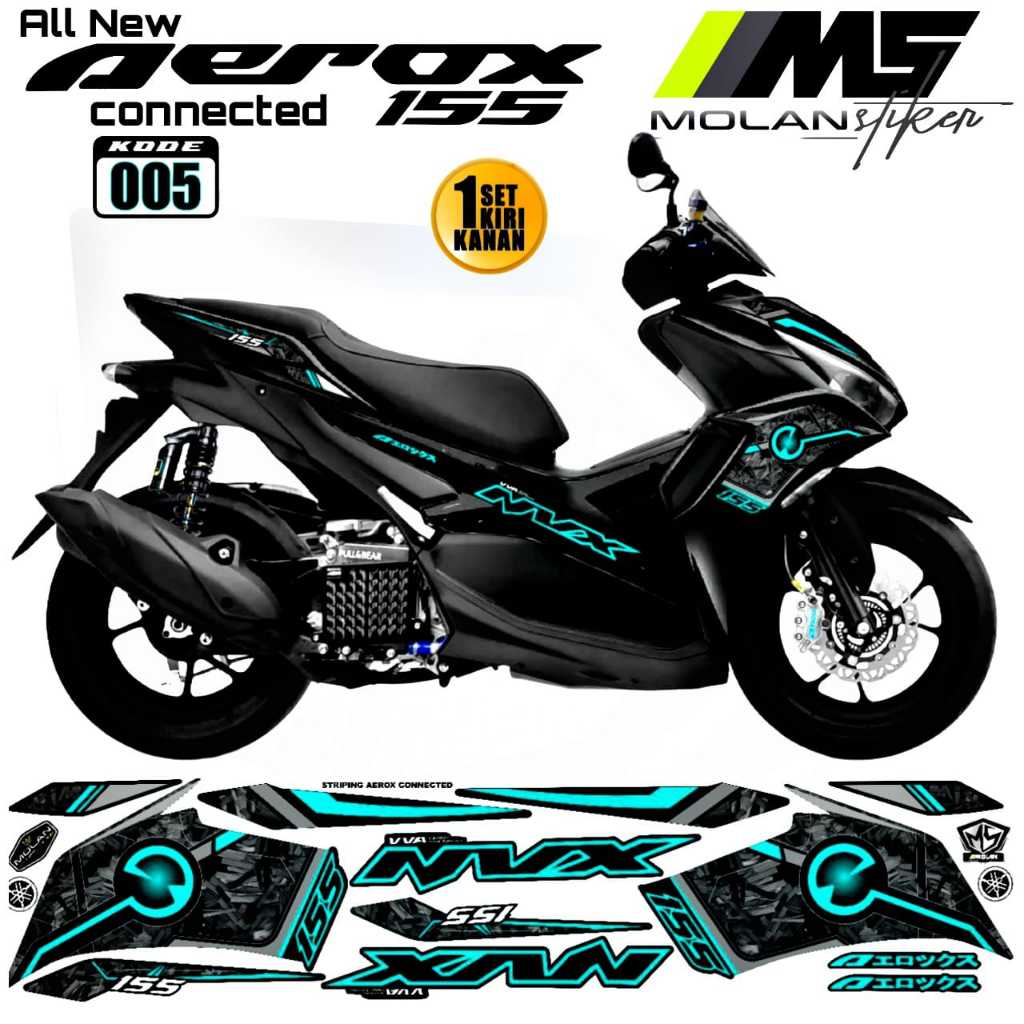 Decal Sticker Striping Variasi Aerox New,Yamaha Aerox nvx,Decal Aerox,Striping Aerox New