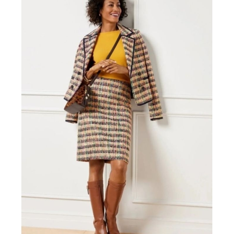 Talbots tweed jacket+ skirt