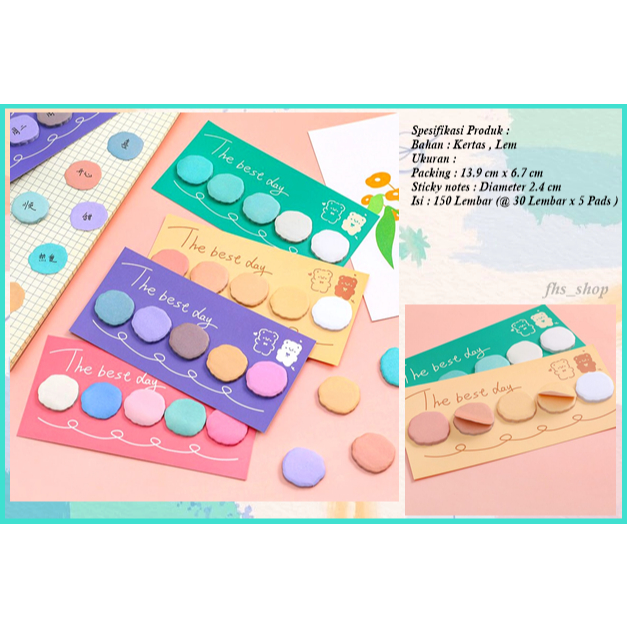 

150 Lembar Sticky Note Mini Polos Memo Tempel Sticky Note Aesthetic Mini Round Sticky Notes Set