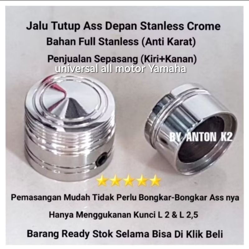 JALU AS RODA DEPAN/TUTUP AS BAUT AS RODA DEPAN STANLESS MOTOR NMAX/AEROX/MIO/LEXI/FREEGO/FAZZIO/GRAN
