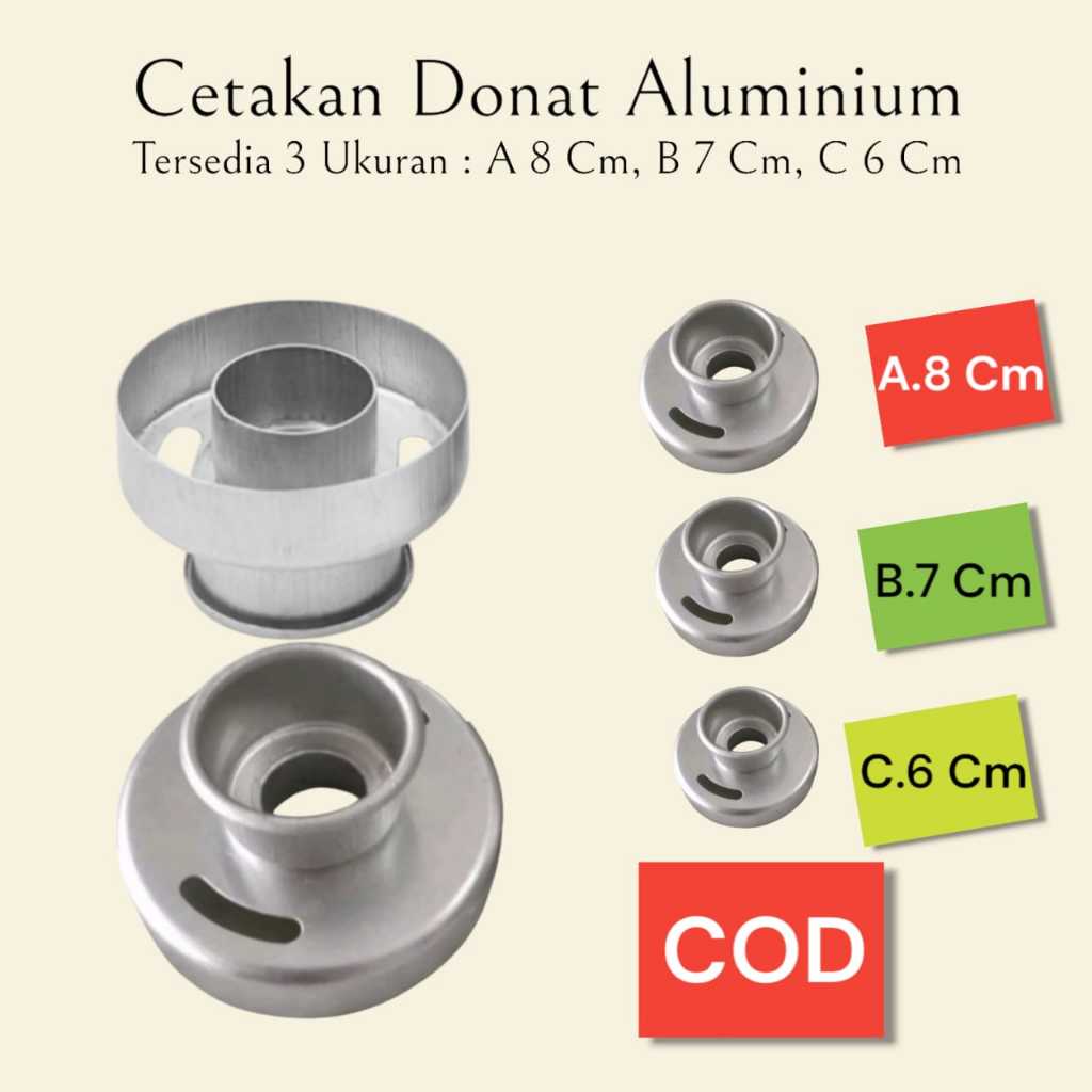 CETAKAN DONAT ALMUNIUM 3 UKURAN 8 CM 7 CM 6 CM MURAH/ CETAKAN DONAT ANTI LENGKET/ CETAKAN DONAT PRES