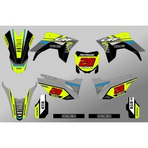 Decal stiker CRF 150L motif racing kombinasi warna hitam abu hijau D-I2