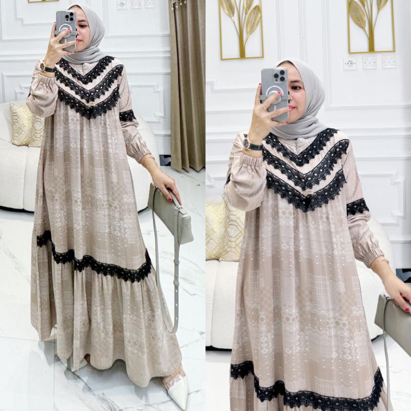 SHAKIRA MIDI DRESS ORI BY SYAFEERA LD 110 BUSUI FRIENDLY