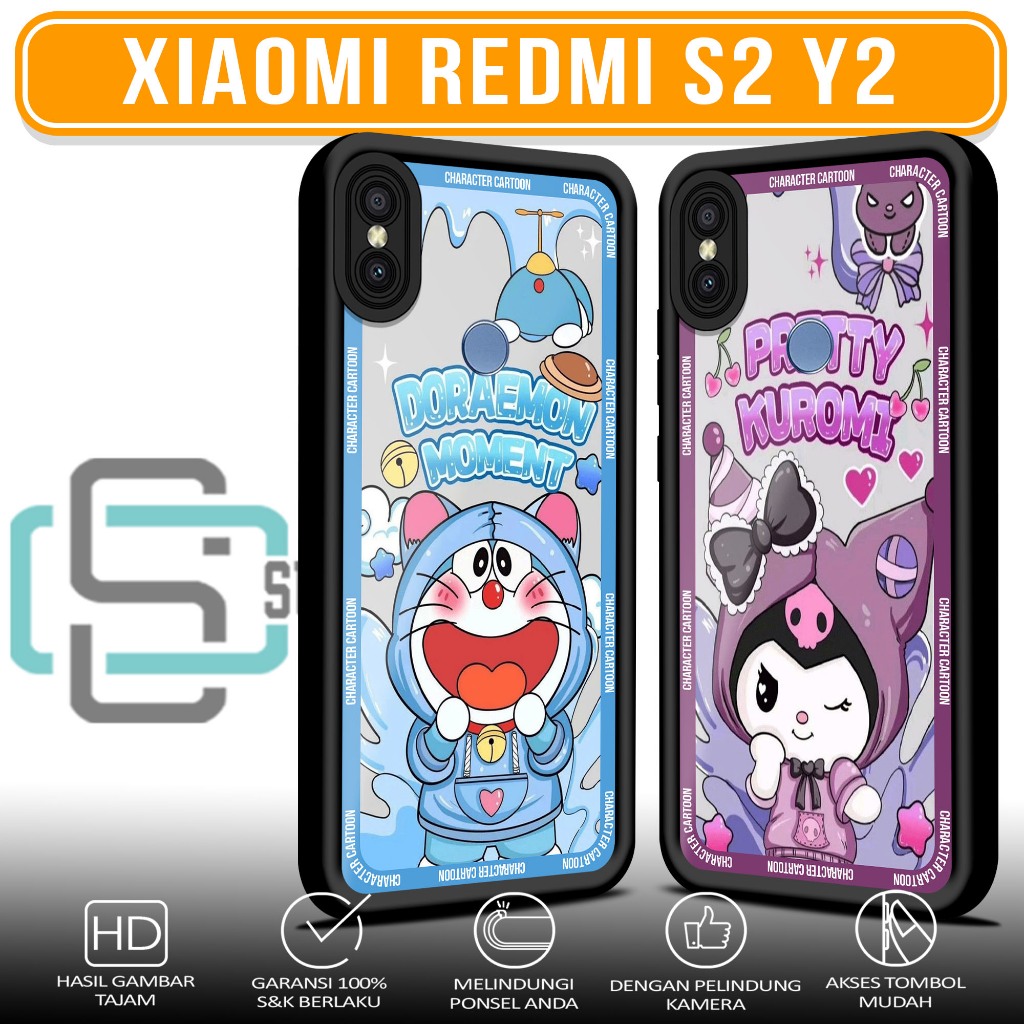 Case Hp For XIAOMI REDMI S2 Y2 DSNY SoftCase Glossy casing Handphone Silikon Glass