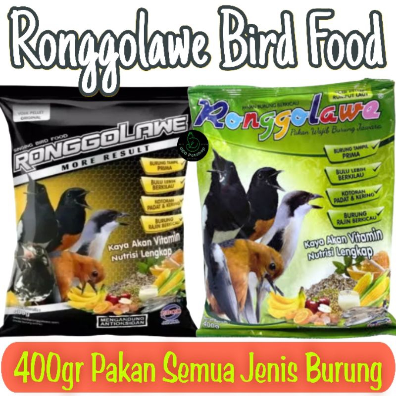 RONGGOLAWE 400gr All Varian Bird Food Rumput Laut Original PAKAN BURUNG MURAI KACER EBOD DLL Voer Pu