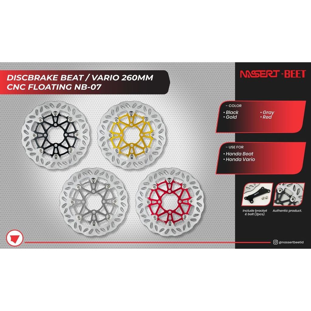 Discbrake Piringan Depan CNC Floating 260MM BEAT VARIO Nassert Beet NB-07