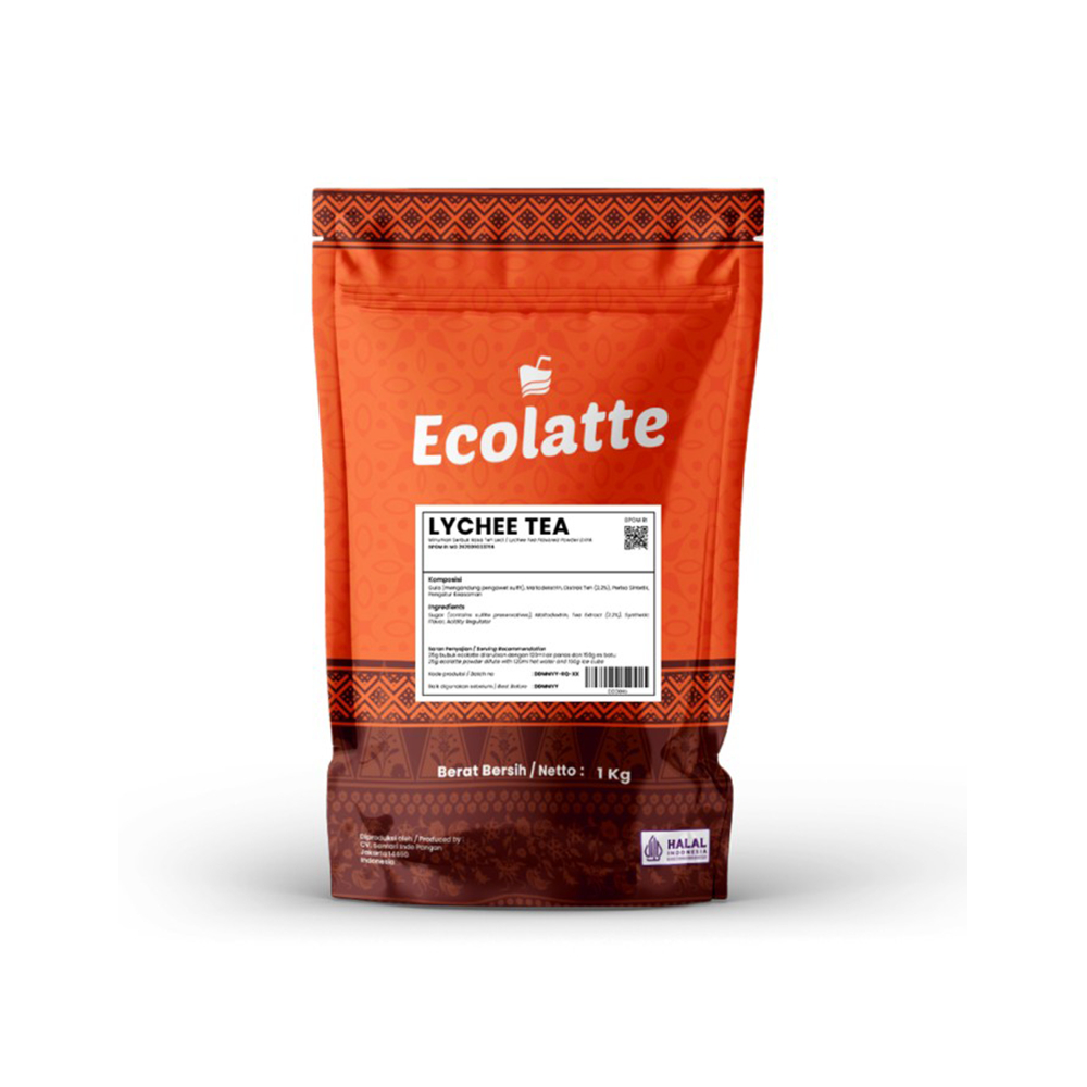 

Ecolatte Lychee Tea Powder Drink / Minuman Bubuk 1kg