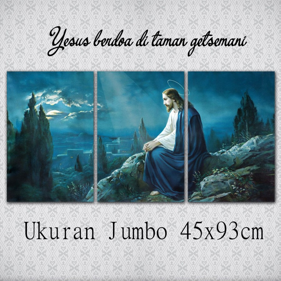 1 set jumbo gambar yesus berdoa di di taman getsemani