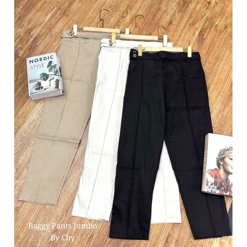 Celana Baggy Pants Bahan Katun Kanvas Twill by Chy