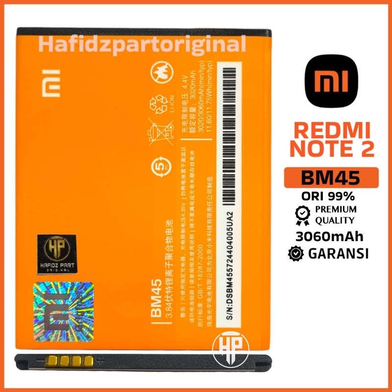 Baterai Batre Battery Redmi Note 2 BM45 Copotan Cabutan Bekas
