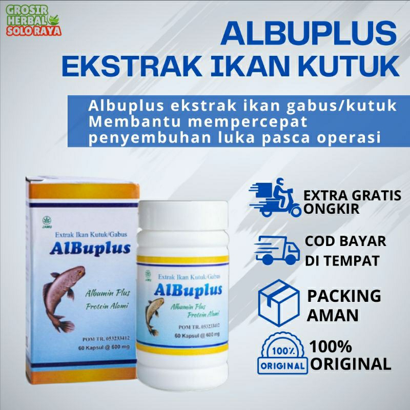 Albuplus kapsul ekstrak ikan kutuk/gabus mempercepat penyembuhan luka 60kapsul