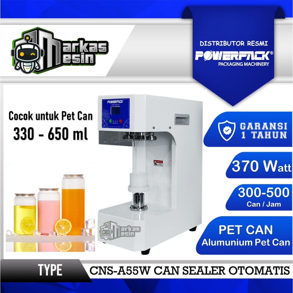 Can Sealer POWERPACK CNS-A55W Mesin Penutup Pet Can Alumunium Can 55mm