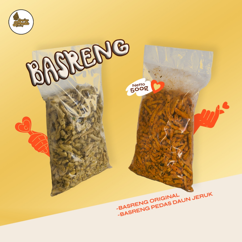 

500gr - Basreng Pedas Daun Jeruk/Original Daun Jeruk Cemilan Sichinta
