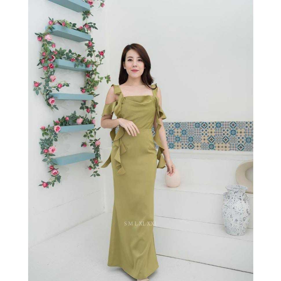 Eghalisa - Custom bahan satin maxmara premium (longdress 145cm)