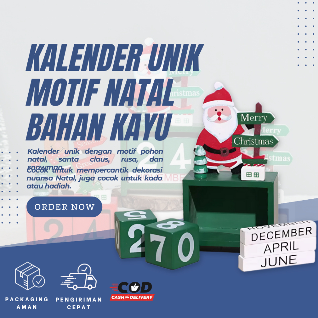 

Kalender Kayu Christmas Pajangan Kalender Natal Aesthetic Hampers Natal Kado Santa Kalender Aksesoris Meja