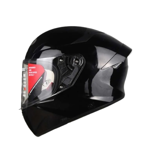 HELM KYT TT COURSE PLAIN (VISOR CLEAR) - BLACK GLOSSY