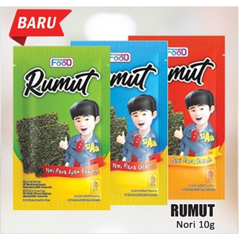 

Rumput Laut Rumut Si Aa Nori Rasa Bawang/Nori Rasa Udang/Nori Rasa Ayam Bawang 10 Gram