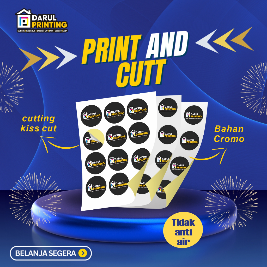 

Print And Cut Sticker Cromo A3 | Cetak Kiss Cutting | Sticker Label Cromo |
