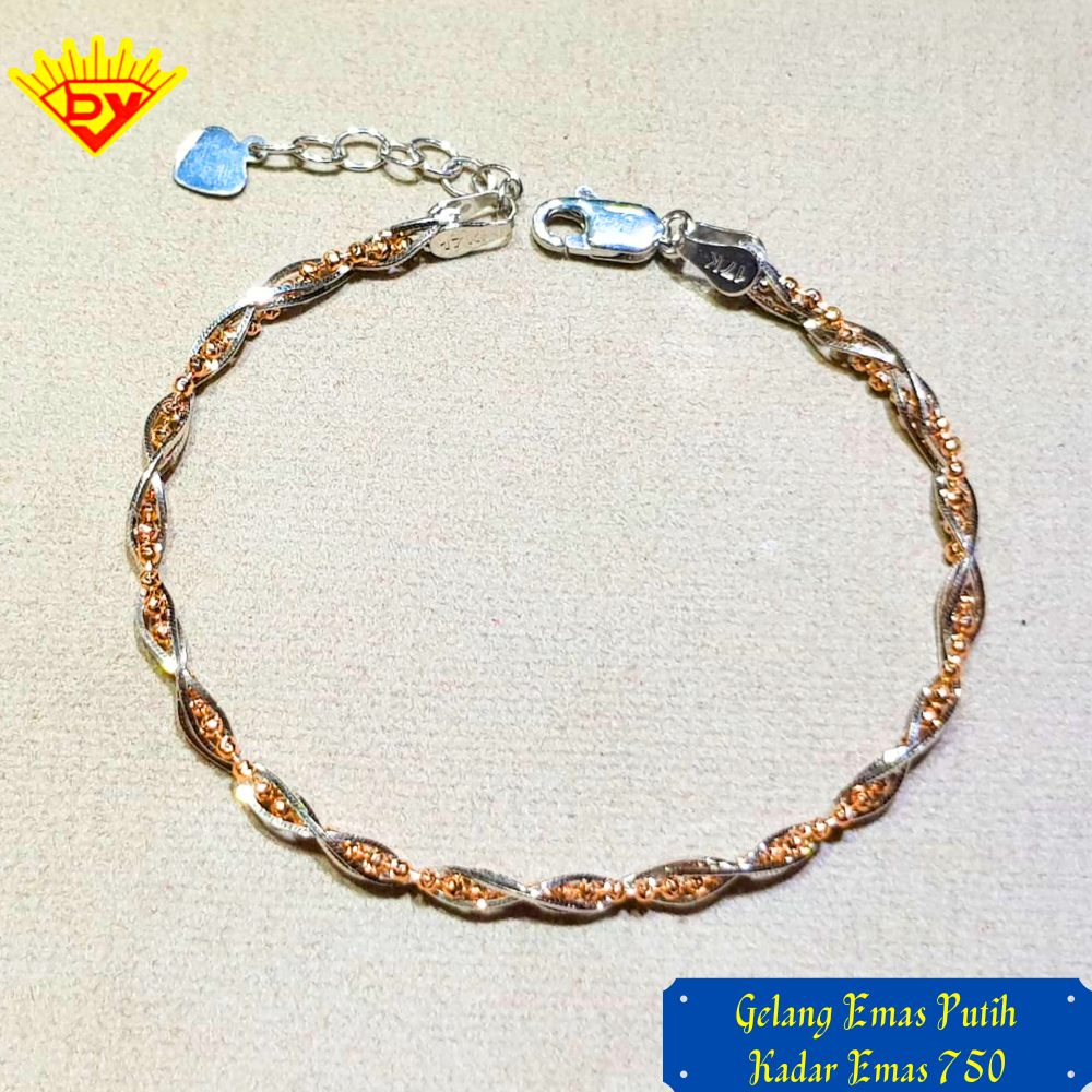 Gelang Rantai Emas Putih Baru Kadar Emas 750