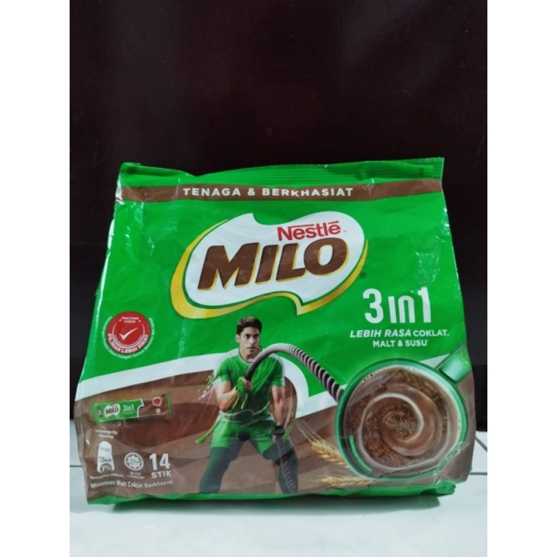 

Milo Malaysia nestle 3 in 1 isi 14 stik / 33 gram per bungkus