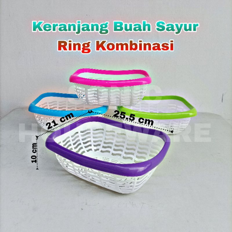 Keranjang Segi Buah Sayur Ring Kombinasi Bakul Wadah Mainan Anak Wakul Bawang Bumbu Dapur Tempat Tel