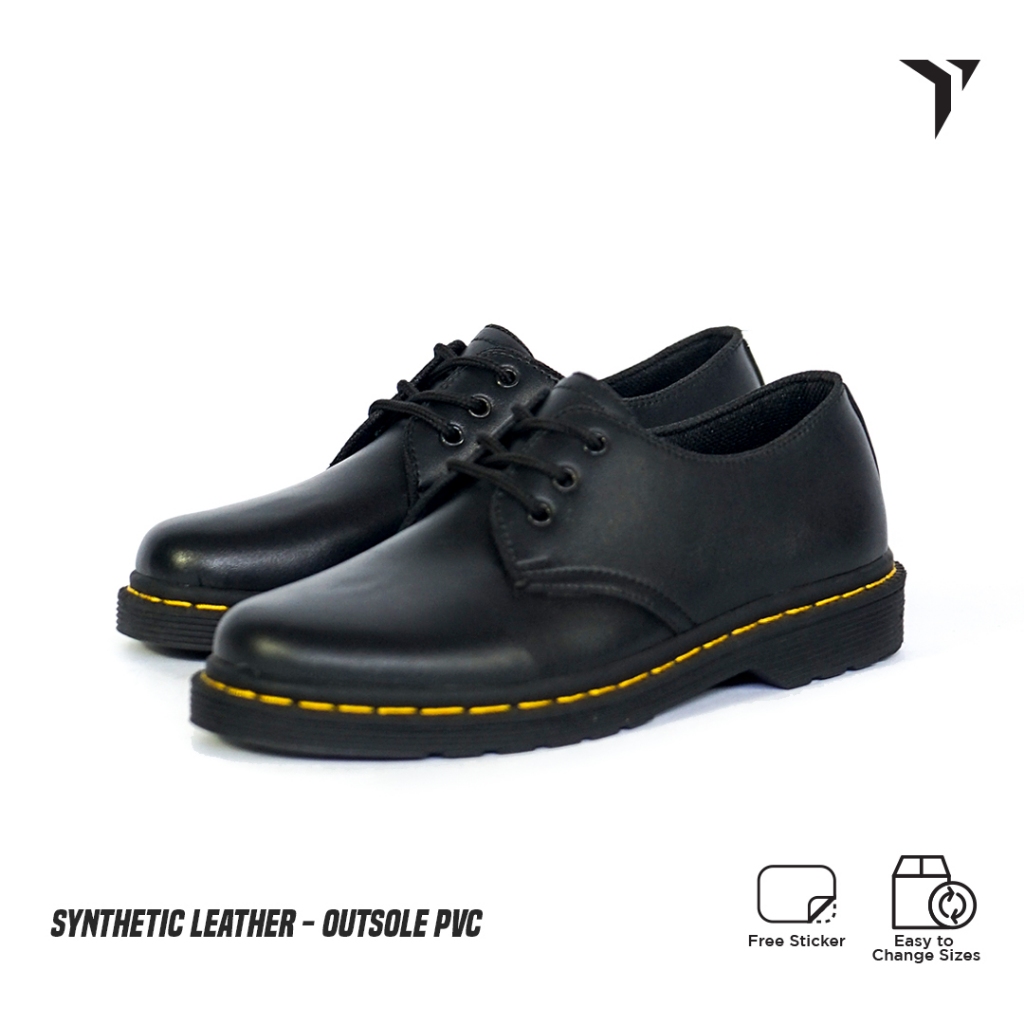 Vaughan | Sepatu Formal Kulit Pria | Ecco Oxford Boots Black