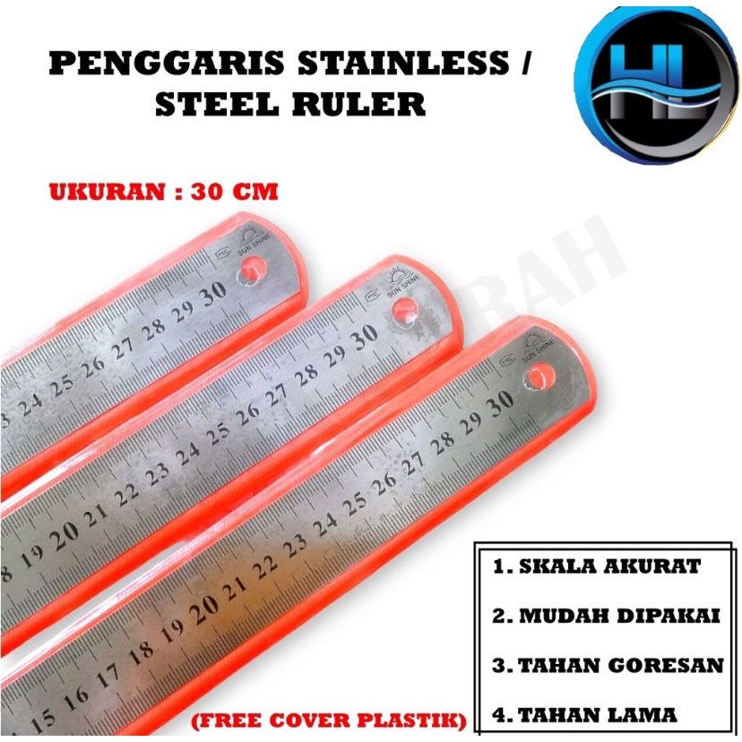 

HLC - Penggaris Stainless 30 CM / Penggaris Tukang / Stainless Steel Ruler