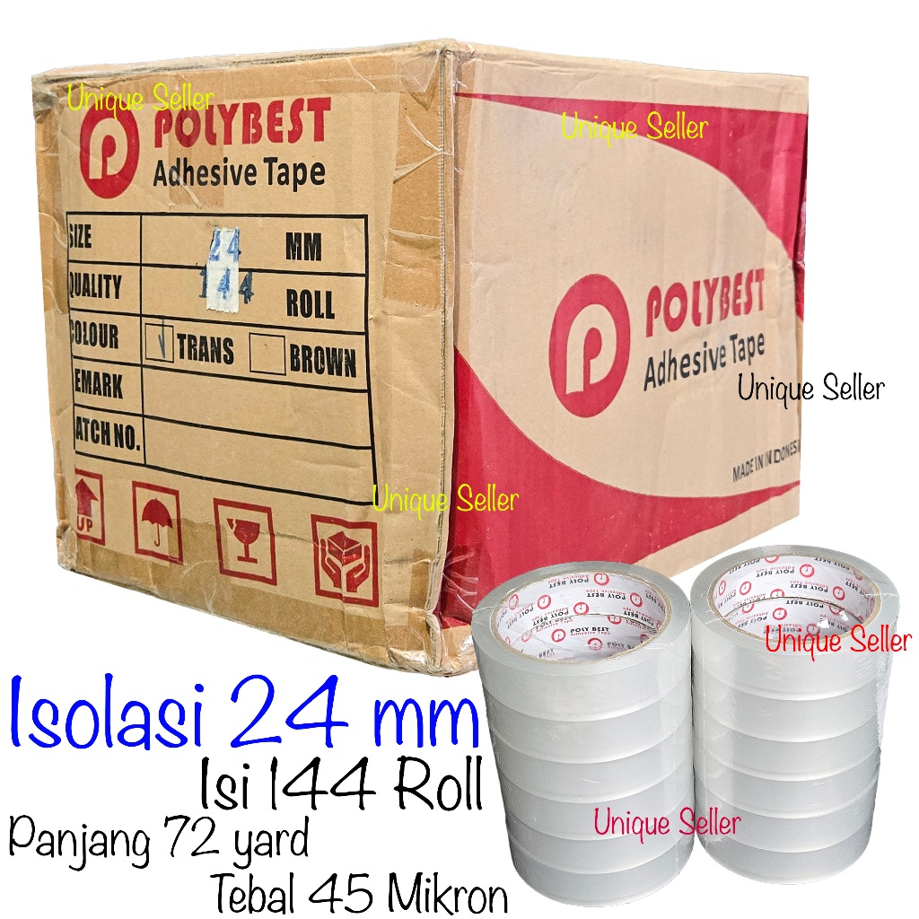

[1Dus] Isolasi Bening 24mm 72 Yard Tebal 45 Mikron Polybest isi 144 Roll / Isolasi Bening Clear Transparan 24mm 24 mm 72 Yard Poly Best / Lakban Bening 1 inch 24mm 24 mm / Lakban Bening Transparan Super Clear 24mm 24 mm 72 Yard 72yard Polybest Poly Besr